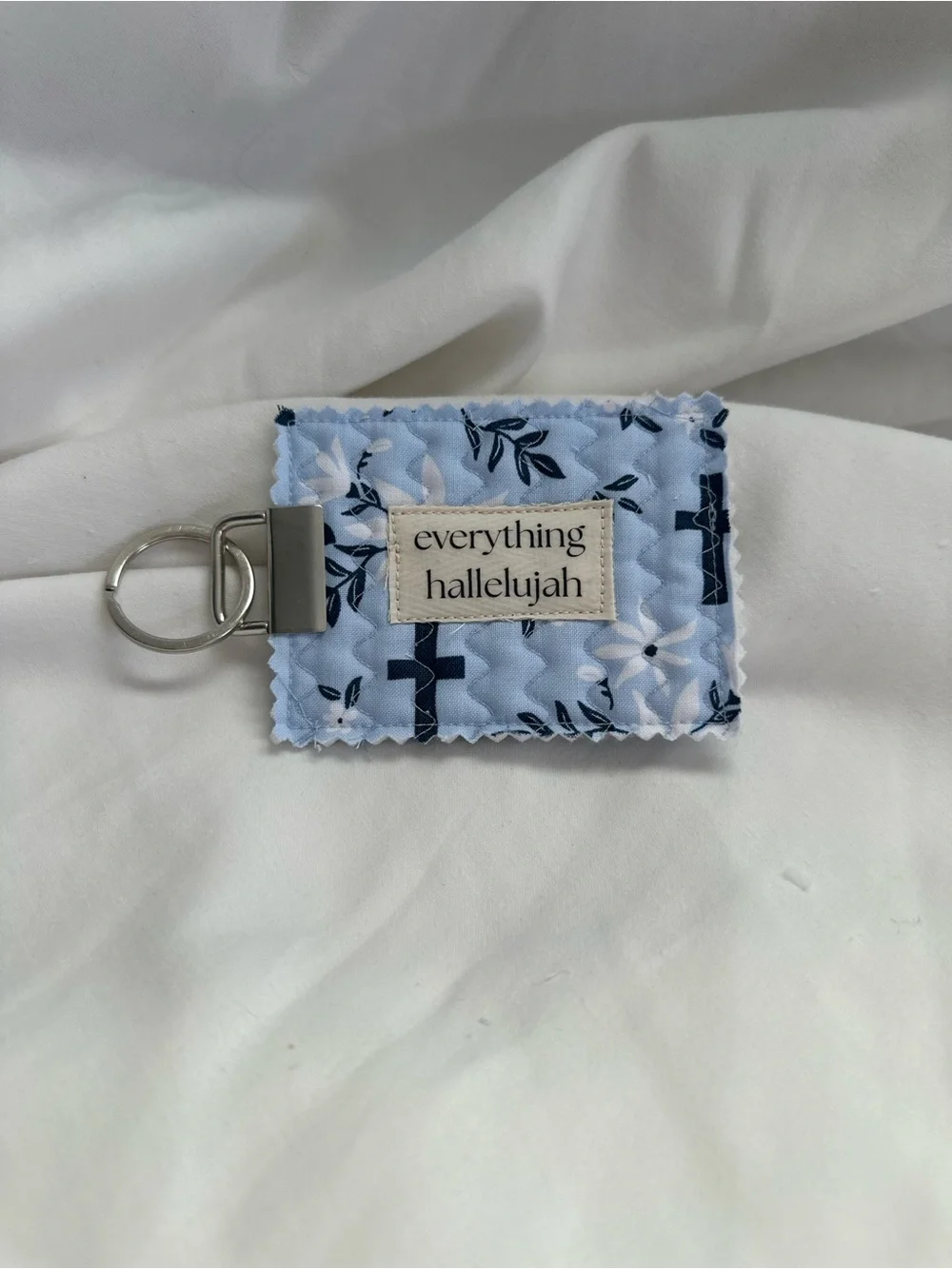 Handmade quilted keychain charm
